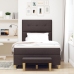 Cama Box Spring  con colchón y banco marrón oscuro 120x200 cm de tela