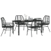 Conjunto de Comedor de Jardín  de 5 Piezas Poliratán Negro