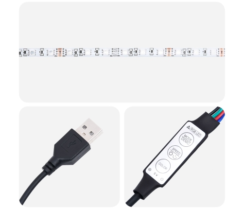 Mueble de pared para TV  con luces LED de madera envejecida 80x30x30 cm