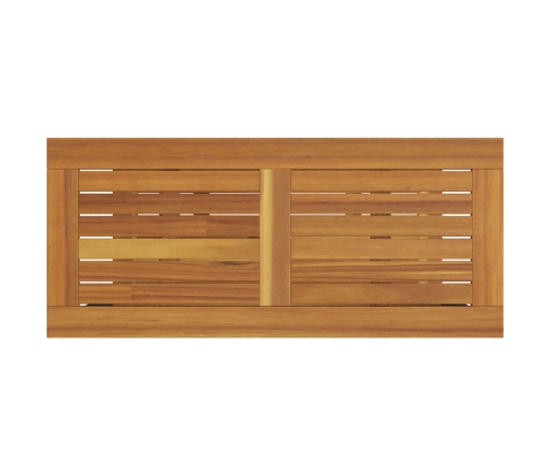 Mesa de Exterior  Natural y Negra 35x80x75 cm de Madera Sólida y Acero
