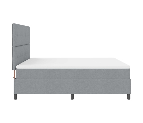 Cama con Box Spring  con Colchón Gris Claro Super King Tela