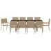 Conjunto de Comedor de Jardín de 11 Piezas  Beige de Poliratán