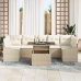 Set de Sofás de Jardín  Set de 8 Beige, Crema Ratán, Poliéster