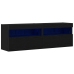 Gabinetes de pared para TV  con luces LED 2 pcs Roble Negro 60x30x40 cm