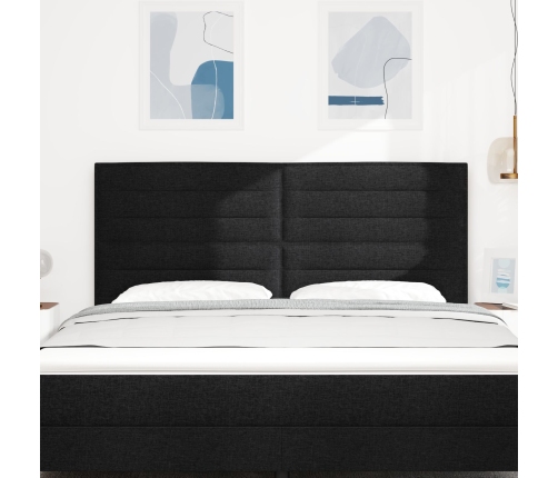 Cabecero  Diseño Líneas Negro 180 cm Tela