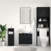 Cabinet de lavabo  Negro Roble 65x33x60 cm Madera elaborada