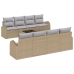 Set de sofá de jardín de 9 piezas con cojines beige ratán poliéster