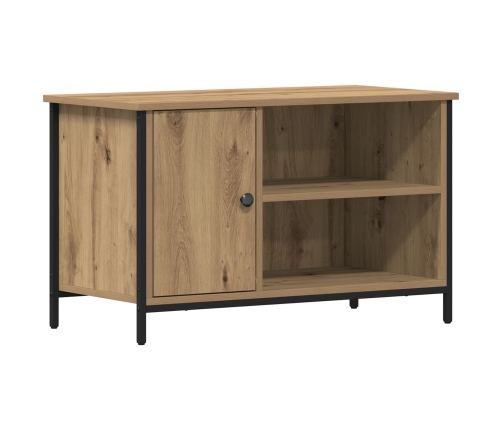 Cabinet de TV  de roble artesanal 80x40x50 cm de madera procesada y acero