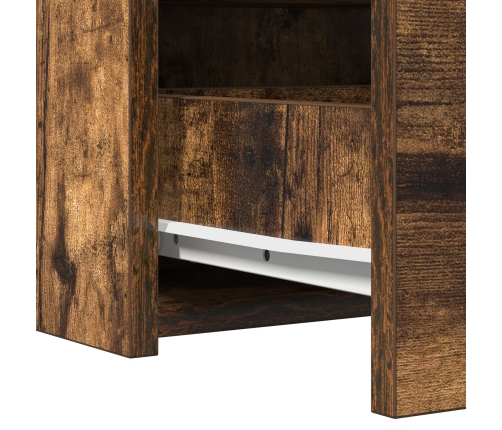 Mesa de tocador colgante  con luces LED en roble ahumado