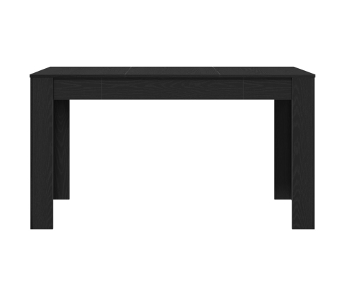 Mesa de Comedor  Negra de Roble 140x74,5x76 cm de Madera de Ingeniería