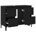Gabinete para lavabo de baño  negro roble 80x33x60 cm de madera
