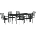 Juego de Comedor de Jardín de 7 Piezas  Negro Ratán de PVC