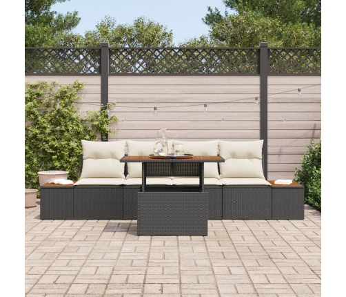 Conjunto de Sofá de Jardín   Conjunto de 5 Negro, Beige