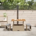 Conjunto de Comedor de Jardín de 3 Piezas con Cojines Beige de Ratán Polímero y Acacia