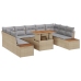Set de Sofá de Jardín  Set de 6 Beige, Gris Ratán, Poliéster