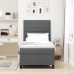 Cama con Somier  con Colchón y LED Gris Oscuro 90x200 cm Tela