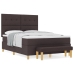 Cama box spring  con colchón y banco marrón oscuro 140x190 cm de tela