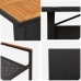Set de comedor de jardín de 9 piezas  negro de poli ratán
