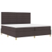 Cama con Box Spring  Marrón Oscuro 200x200 cm Tela