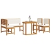 Conjunto de Comedor de Jardín de 4 Piezas  con Cojines - Madera Maciza de Acacia