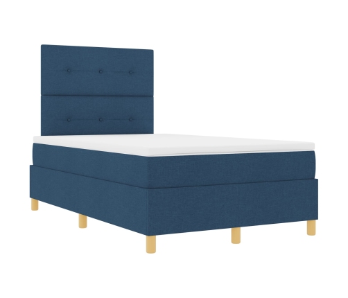 Cama Box Spring  con Colchón Azul 120x200 cm Tela