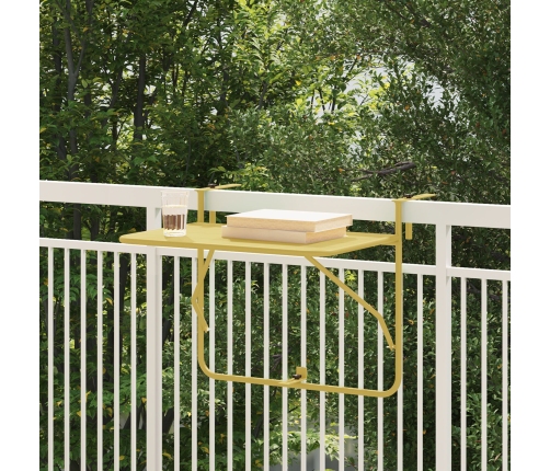 Mesa Plegable Colgante de Balcón  - Dorada, 60x40 cm, Acero
