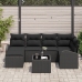 Set de Sofá de Jardín de 7 Piezas con Cojines Beige Poliratán