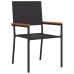 Conjunto de Comedor de Jardín de 3 Piezas Negro de Poliratán