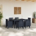 Juego de Comedor de Jardín de 7 Piezas Anthracite de Rattan Poliéster