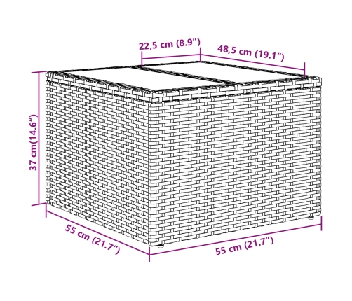 Conjunto de Sofás de Jardín  Set de 6 Gris Rattan, Poliéster