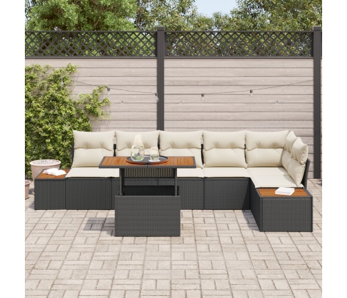Conjunto de sofá de jardín  Set de 7 Beige Polirratán