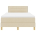 Cama con somier  con colchón y LED crema 120x200 cm tela
