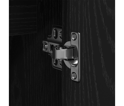Armario de Lavabo de Baño  Roble Negro 80x33x60 cm Madera Contrachapada