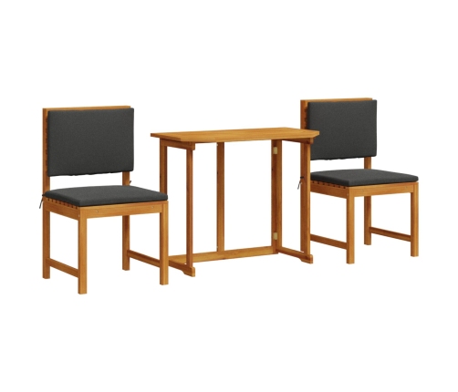 Conjunto de Comedor de Jardín de 3 Piezas  de Madera Maciza de Acacia