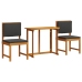 Conjunto de Comedor de Jardín de 3 Piezas  de Madera Maciza de Acacia
