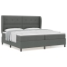 Cama Box Spring con Colchón en Gris Oscuro, 200x200 cm de Tela