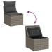 Conjunto de Sofá de Jardín  Set de 9 Marrón, Gris Ratán, Tela