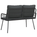 Banco de Jardín  Negro 114x64x78 cm Poliratán