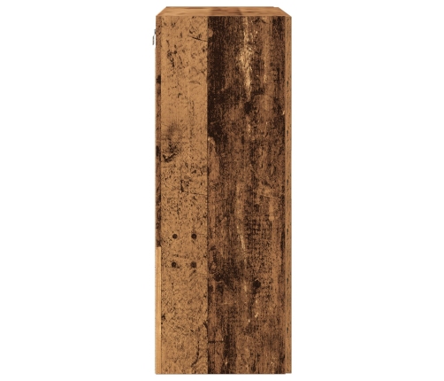 Gabinete Montado en la Pared de  con Puertas de Vidrio - Madera Vieja - 69.5x34x90 cm