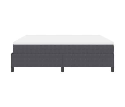 Cama con somier  con colchón gris oscuro super king tela de corduroy