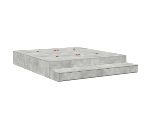 Cama con almacenamiento  Gris 200x200 cm