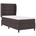Cama Box Spring  con colchón marrón oscuro 100x200 cm de tela