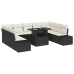 Conjunto de Sofá de Jardín  Conjunto de 10 Negro, Crema