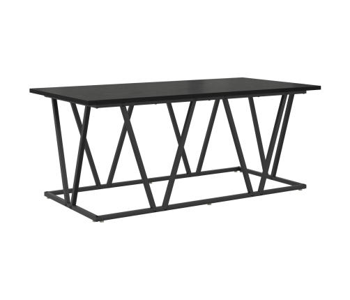 Mesa de café  en negro y roble, 100x50x40 cm, de madera y metal