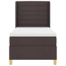 Cama Box Spring  con Colchón y LED Marrón Oscuro 90x200 cm Tela