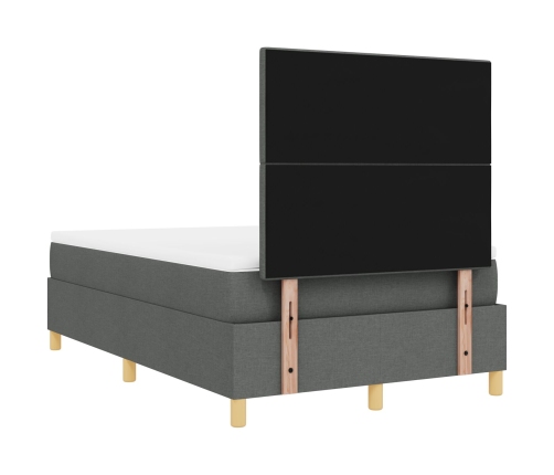 Cama con Base de Resortes  y Colchón Gris Oscuro 120x200 cm Tela