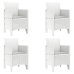 Conjunto de Comedor de Jardín de 5 Piezas con Cojines Blanco Rattan Sintético