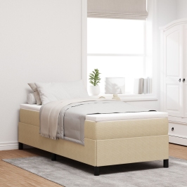 Estructura de Cama Verde Claro Gris 100x200 cm Tela de Pana