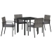 Juego de Comedor de Jardín de 5 Piezas Gris Poliratán