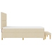 Cama con somier  y colchón & banco Crema 160x200 cm Tela